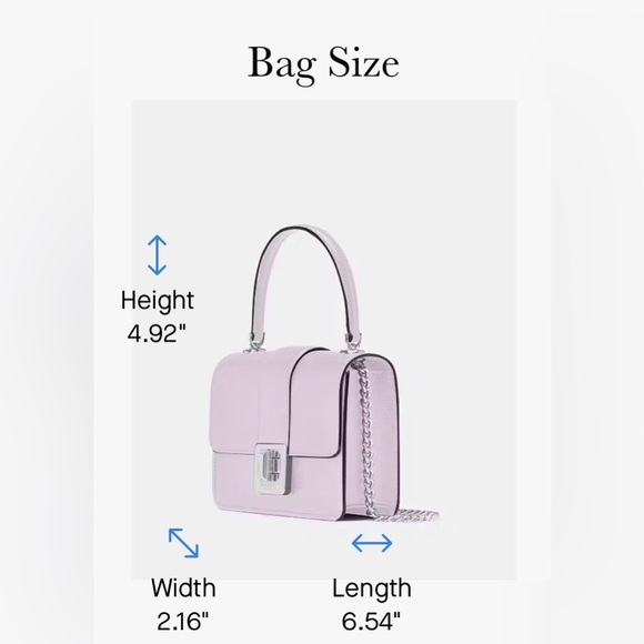 Kate Spade Phoebe Turnlock Mini Flap Crossbody Light Frozen Lilac MSRP $329 - Picture 15 of 17